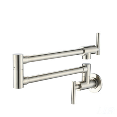 Wall Mount Folding Kitchen Pot Filler Faucet with Swivel Arm and Anti-Corrosion Surface for Easy Cleaning and Drip-Free Use