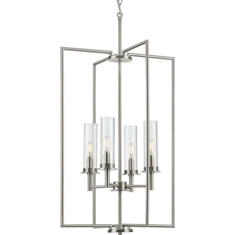 4 - Light Unique/Statement Pendant, Brushed Nickel