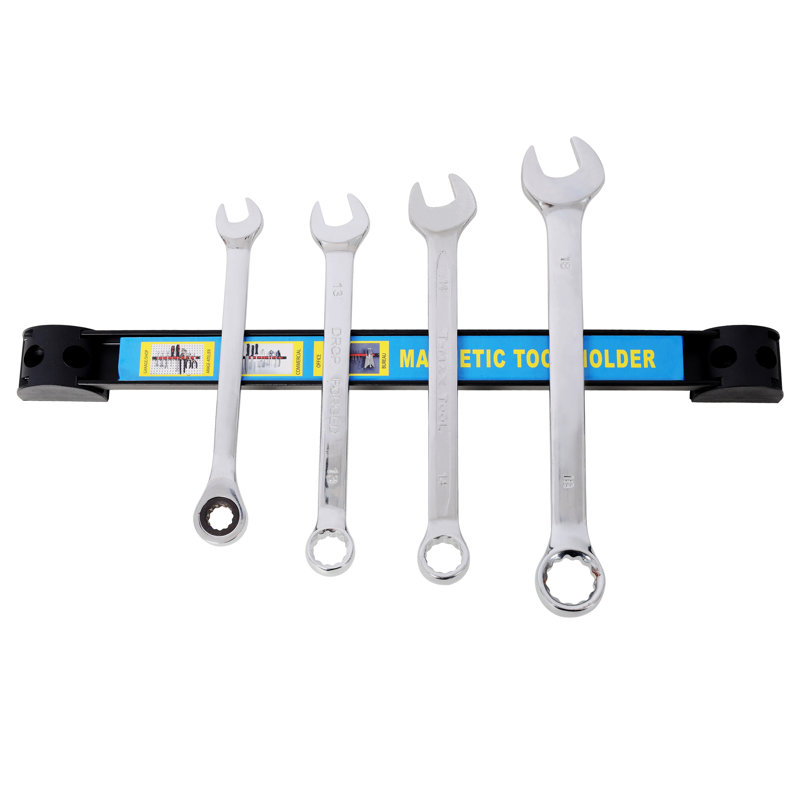 6-Piece Heavy Duty Steel Magnetic Tool Bar Set (Two 12-Inch, Four 18-Inch) - Black