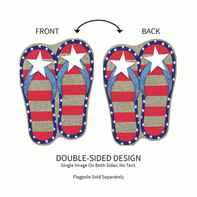 Garden Burlap Patriotic Flip Flops Flag