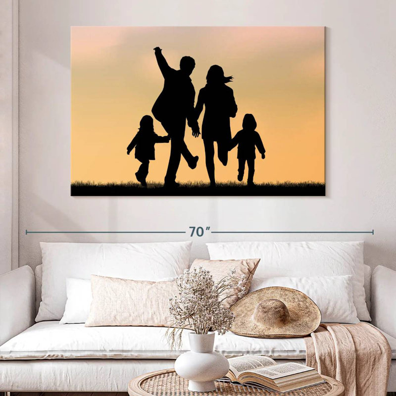 Silhouette de famille Leisha, H 26 po x l 39 po