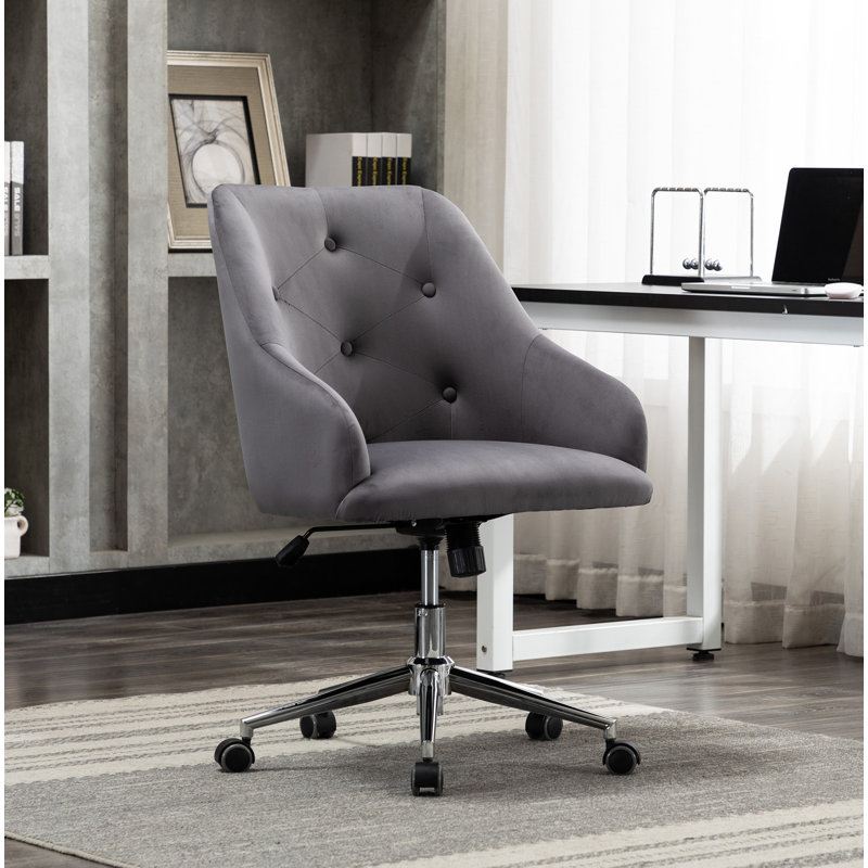 Velvet Office Chair, Grey