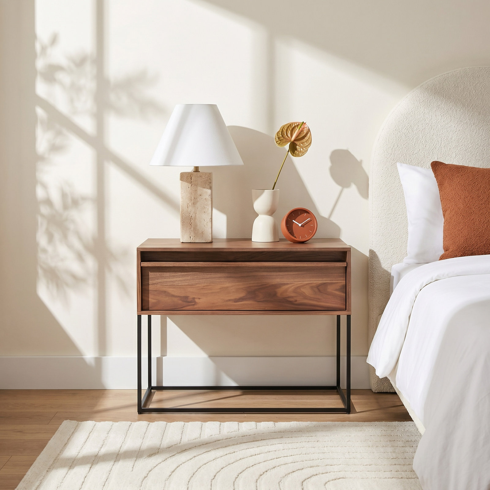 Rule 1 - Drawer Nightstand, Black/Walnut