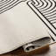 Off White Modern Shaggy Rug, Abstract Easy to Clean Rug For Living Room, Dining Room, Bedroom-511758013