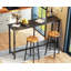 Table rectangulaire à hauteur de bar avec structure en métal robuste et plateau en bois industriel, table de pub à hauteur de comptoir-1191654458