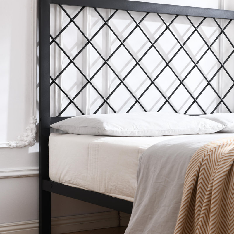 Konrad Metal Platform Bed, Black, Queen