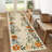 Floral Machine Washable Area Rug with Rubber Backing Non Slip Low Pile Aesthetics Carpet for Living Room Bedroom Office Playroom-1511568390