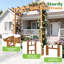 Tonnelle de jardin en bois massif l 60 po x H 85 po, treillis de pergola extérieur pour plantes grimpantes