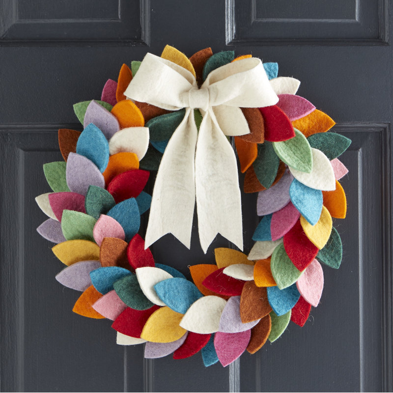 Couronne multicolore en feutre de laine