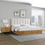 Mobilier de chambre à coucher en bois naturel avec table de chevet à 3 tiroirs 1Pc