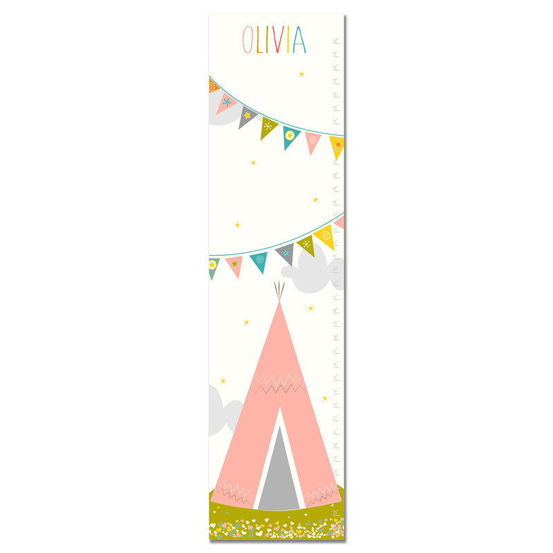 Tableau de croissance personnalisé Tee Pee and Flag Bunting, Oui