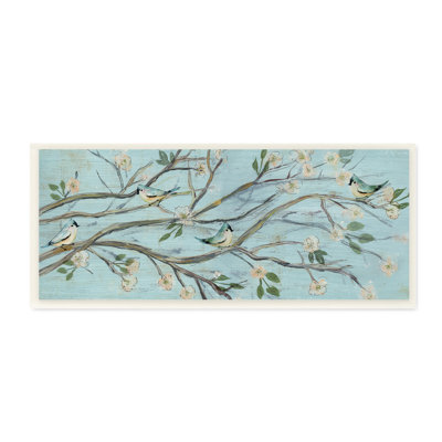 Branche de cerisier en fleurs bleues tranquilles par Susan Jill - Peinture