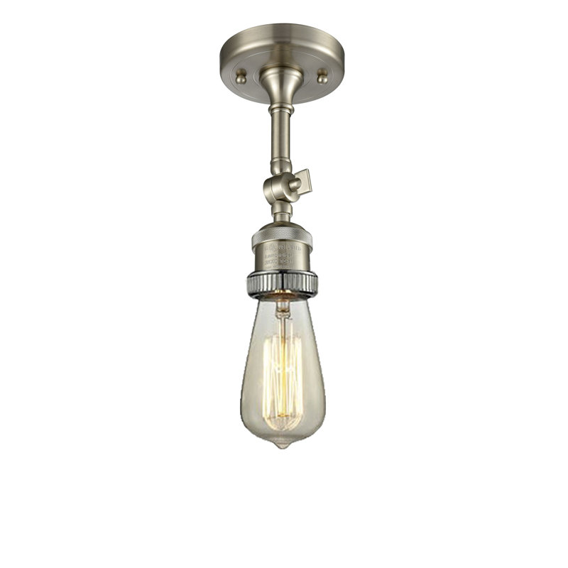 Plafonnier semi-encastré géométrique 4,5 po à 1 lumières unique Arguelles, Nickel satiné brossé