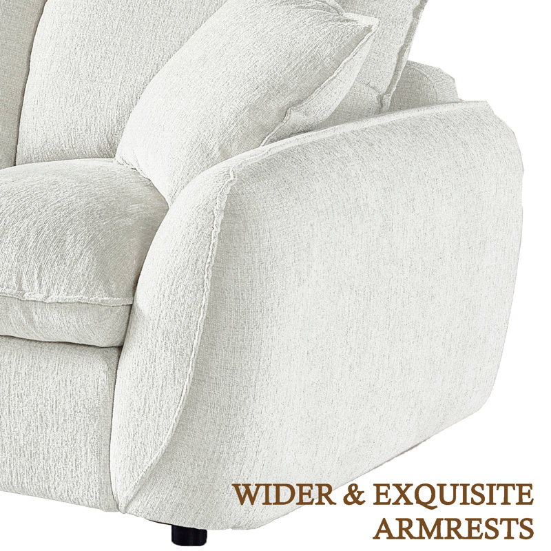 97.5'' Oversized Soft Modern Sofa With Deep Seat, White