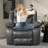 Set of 2 Faux Leather Manual Recliner Chairs with Vibration Massage & Lumbar Heat, Overstuffed Adjustable Reclining Single Sofa with Side Storage Pocket, Ergonomic Lounge Chairs for Living Room, Bedroom & Home Theater-105706546