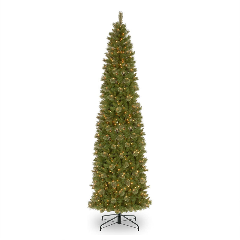 Pre-Lit Slim Pine Christmas Tree, 12'