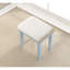 Belle coiffeuse en bois bleu et tabouret doux avec 3 tiroirs de rangement-1094338575