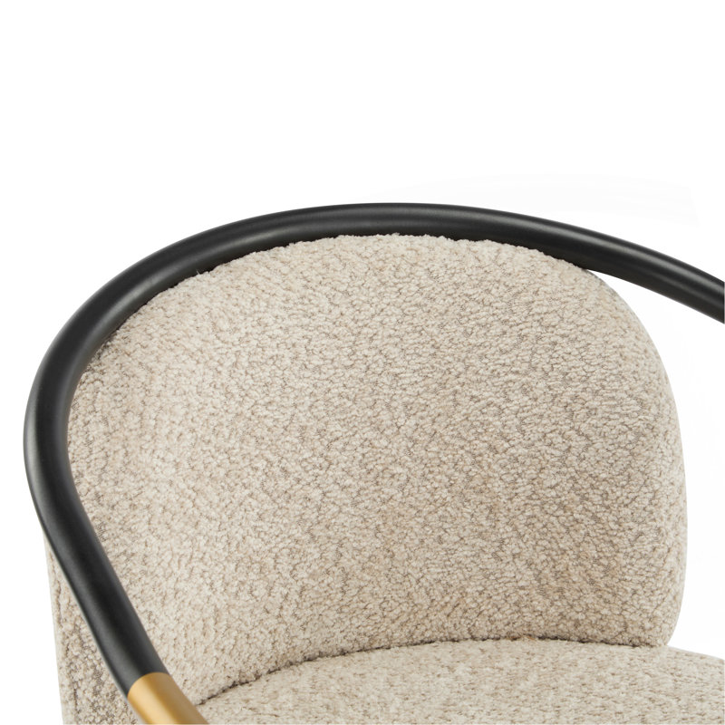 Tabouret de comptoir rembourré de 26 po de hauteur avec structure en métal (ensemble de 2), Amande