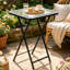 Borjanka Folding Glass Top Side Table Portable Snack Coffee Table Outdoor Garden End Table