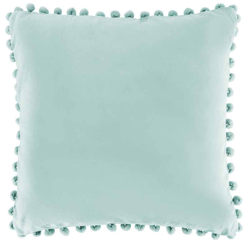 Elysian Grey Square Throw Cushion, Duck Egg