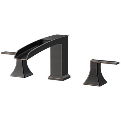 2 Handle Deck Mount Tub Faucet with Waterfall Spout