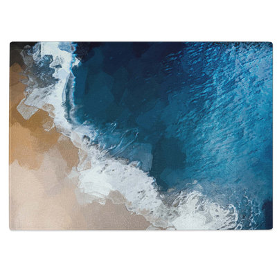 Tempered Glass Waves on the Beach in Bali in Abstract Chopping Board