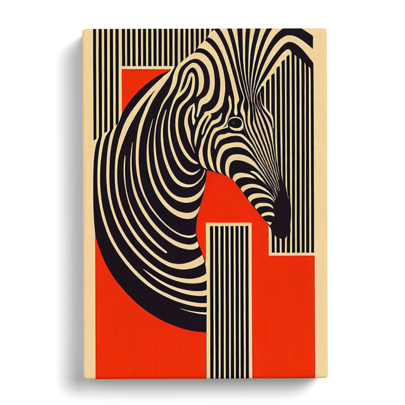 Art Deco Zebra - Wrapped Canvas, 76cm H x 50cm W x 3cm D