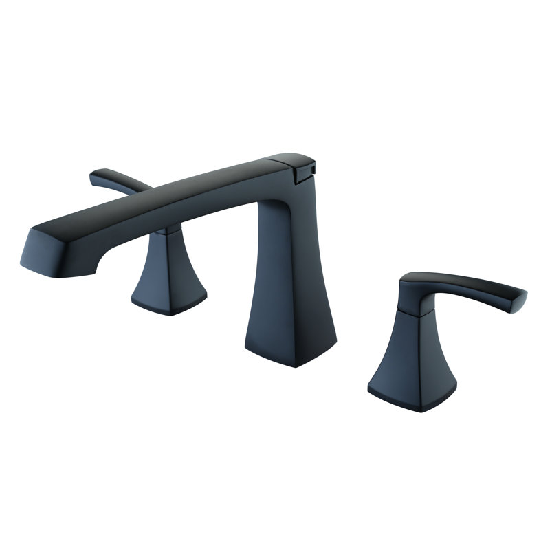 Cardania 2 Handle Deck Roman Tub Faucet, Black