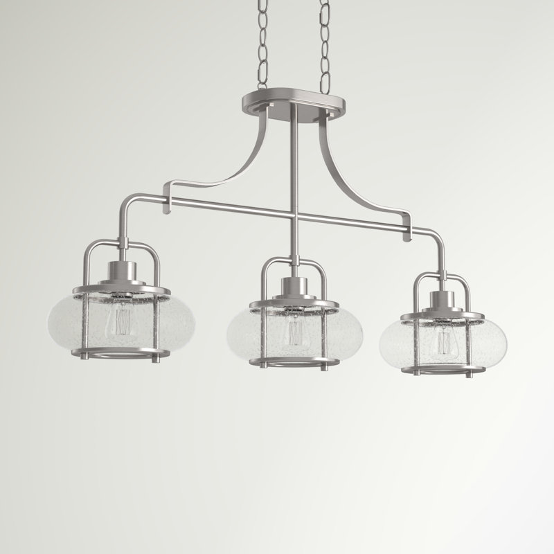 Spofford 3-Light Linear Kitchen Island Pendant, Brushed Nickel
