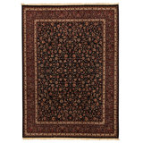 Hand Knotted Wool Oriental Area Rug in Navy And Wine