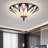 18" Colorful Floral Design Tiffany-style Stained Glass Flush Mount Ceiling Light