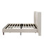 King Size High Headboard Upholstered Bed - Beige Chenille Cloth, 12-Slat Support, No Box Spring Needed​-138939143