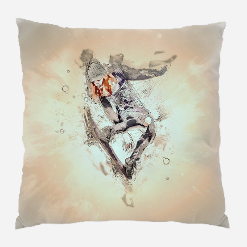 Coussin décoratif squelette, Intérieur, Microsuède