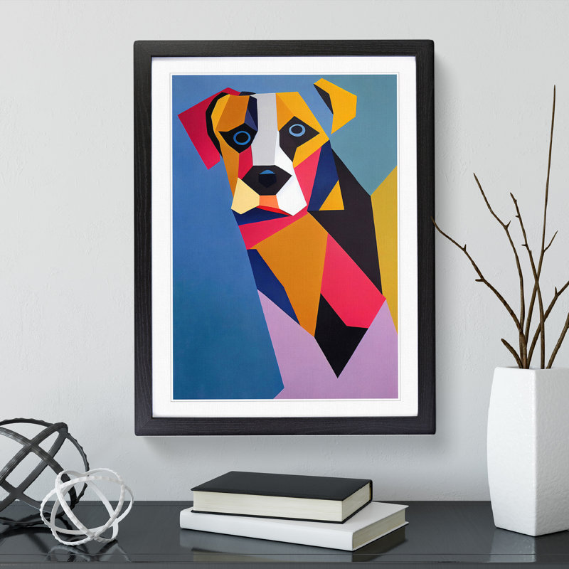 Abstract Dog No.5 - Framed Print, Black, 64cm H x 46cm W x 2cm D