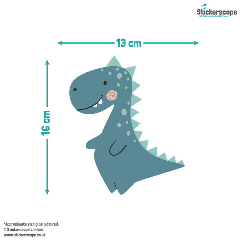Pastel Dinosaur Wall Sticker, Orange