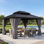 Pavillon de jardin en aluminium à toit double avec toit rigide