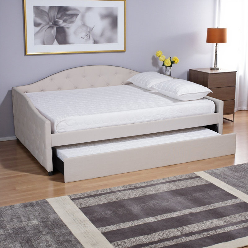 Lit de jour avec couchette Kylan, Beige, Grand