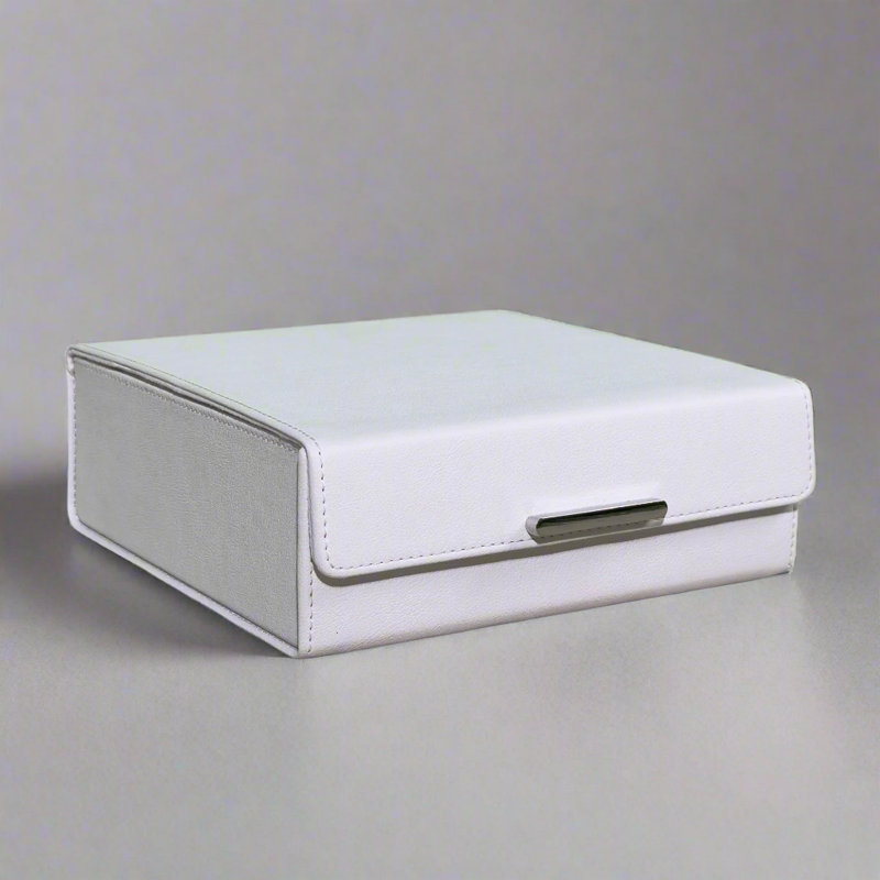 Boîte à bijoux en cuir pour lui, Blanc