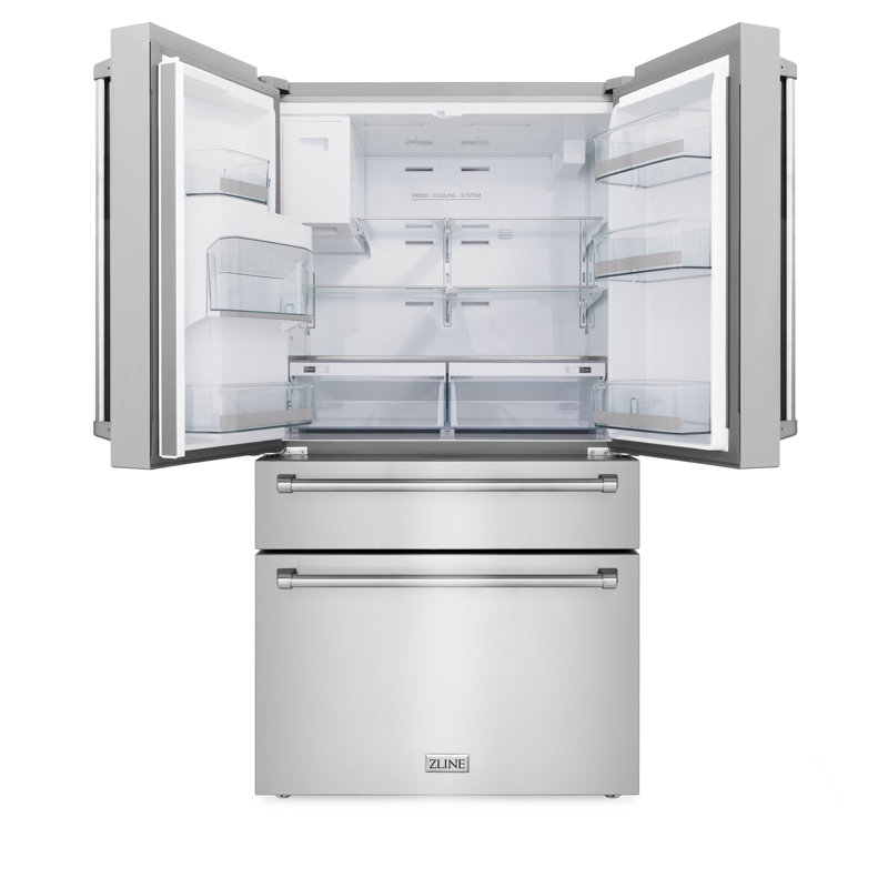 ZLINE 36 in. Counter-Depth French Door Refrigerator, Stainless Steel