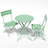  Iron Table And Folding Chair Set, 2 - Person Round Outdoor Dining Set-216455091