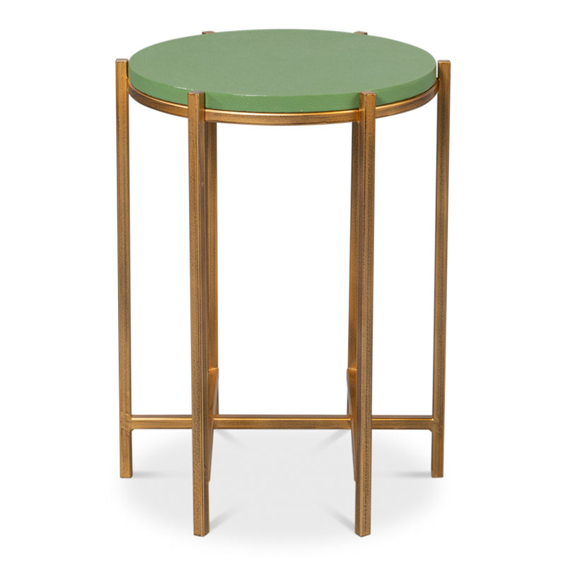 Shagreen End Table, Light Green