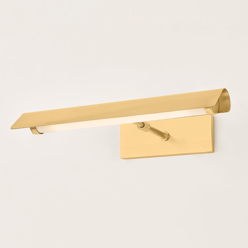 Lampe pour tableau à DEL intégrée 1 lumière à intensité variable 16 po Regan, Laiton