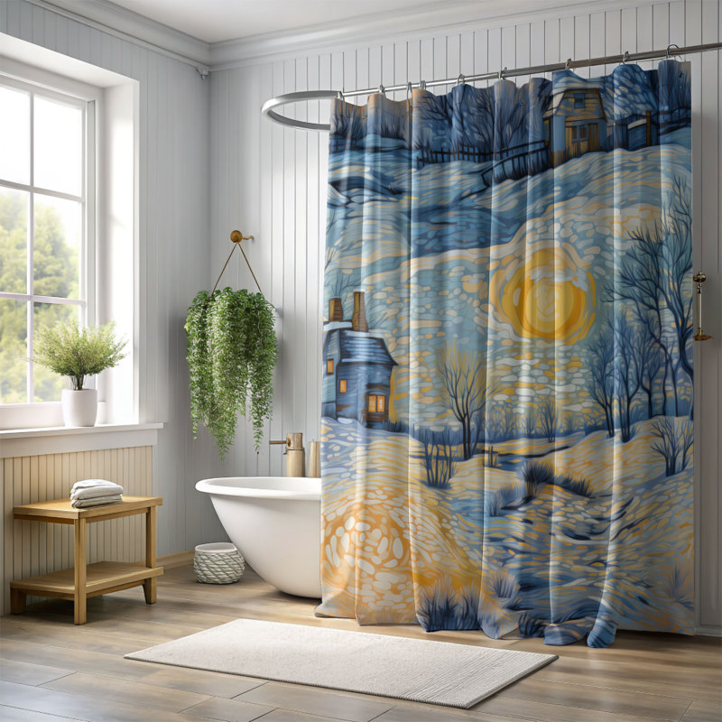 Rideau de douche Winter Dawnlight - Premium, H 74 po x l 71 po