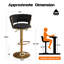 Ensemble de 4 tabourets de bar rotatifs en velours, hauteur réglable avec base en métal doré pour îlot de cuisine, noir-752215422-762102631