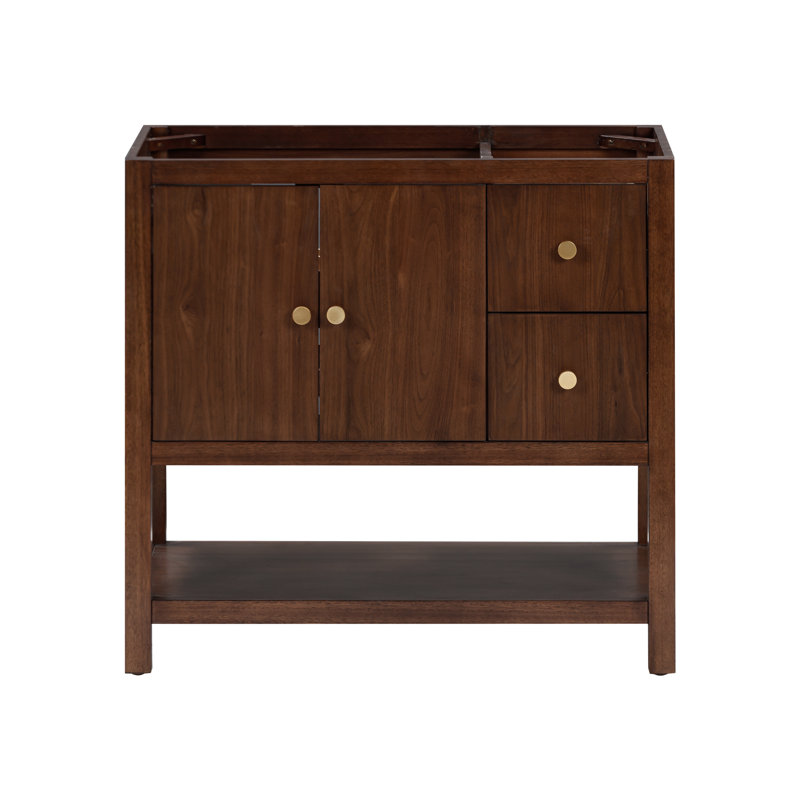 Zoe 36'' Single Bathroom Vanity Base Only in Walnut Finish