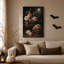 Roses roses et livres rétro au clair de lune, art mural sur toile d'Halloween-187786440