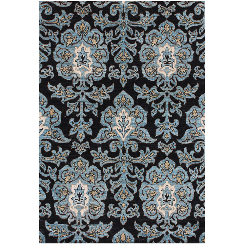 Geometric Hand Knotted Area Rug, Rectangle 123 x 178cm