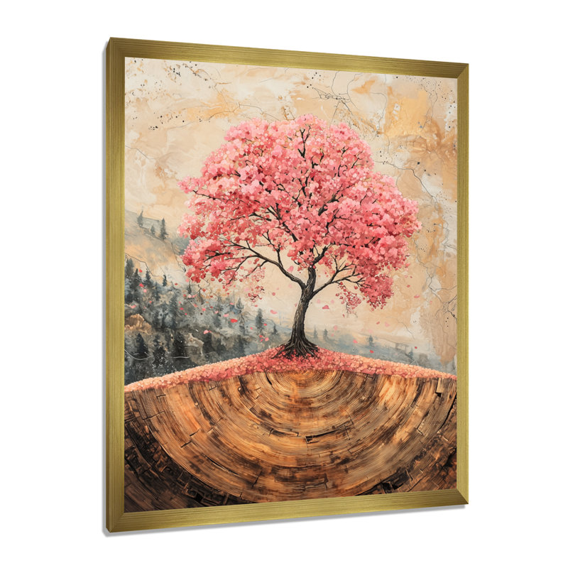 Heisler - Floral Canvas Wall Art, 40" H x 30" W, Single Picture Framed Print, Gold