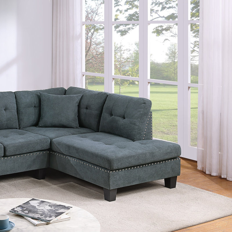 Ensemble de canapé modulaire 2 pièces Living Room Furniture, H 35 po x l 100 po x P 65 po, Tissu café foncé