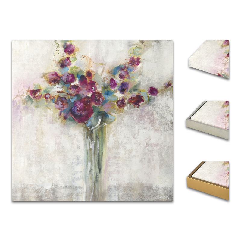 Fleur Belle Painting by Jennifer Hollack Raboin, Stretched Canvas, 50" H x 50" W x 2" D